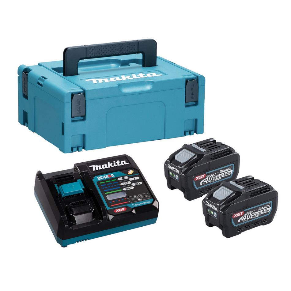 Makita 191V42-8 XGT Power Source Kit 2 x 5Ah 40v Batteries and 1 x DC40RA Charger in Case