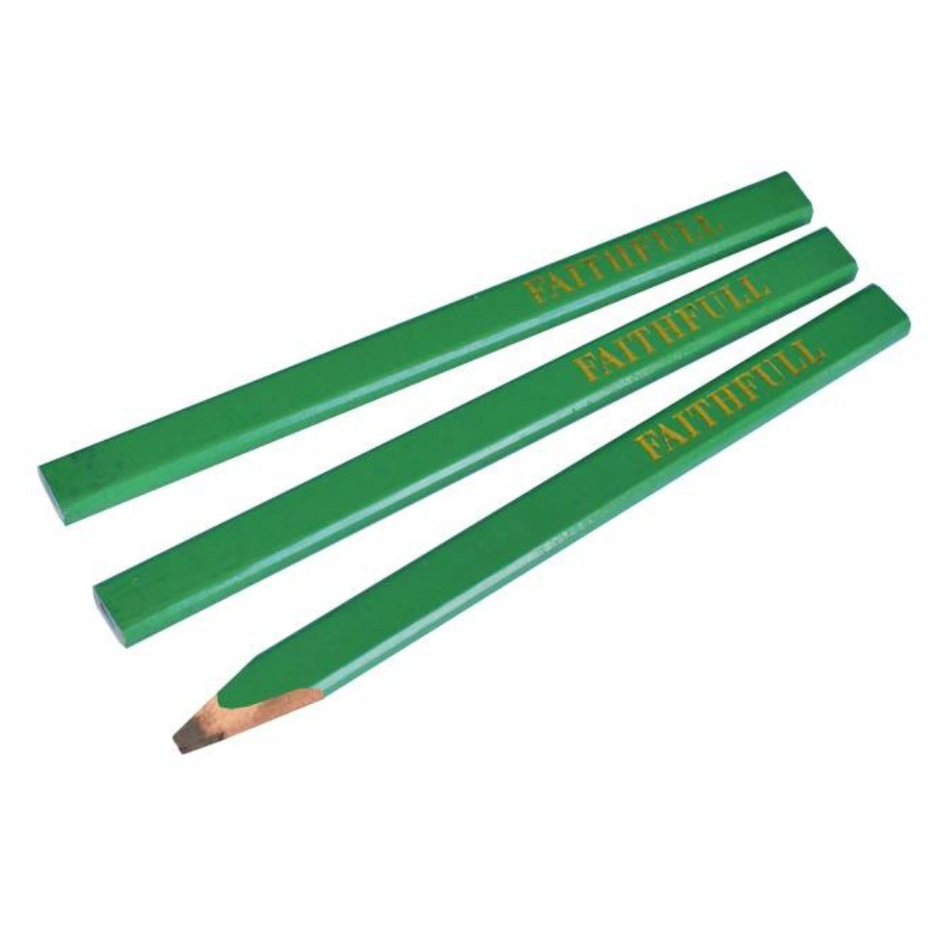 Faithfull FAICPG Carpenters Pencils (3) Green - Hard