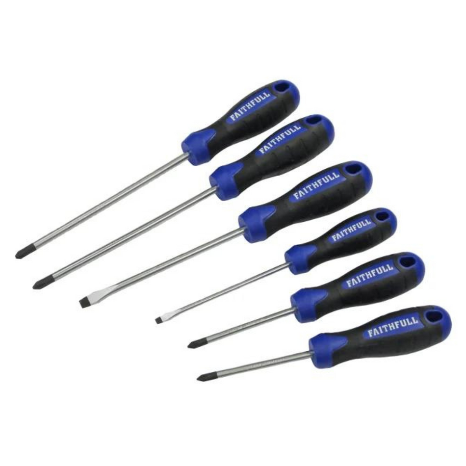 Faithfull FAISDSET6PRO Screwdriver Set 6pc Soft Grip Boxed