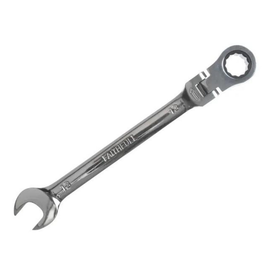 Faithfull FAISPARAT13 Ratchet Combination Spanner Flex Head CV 13mm