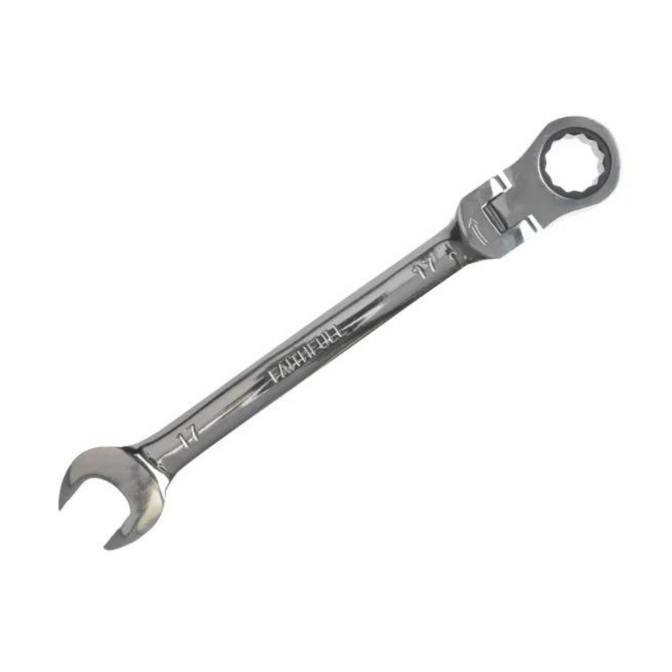 Faithfull FAISPARAT17 Ratchet Combination Spanner Flex Head CV 17mm