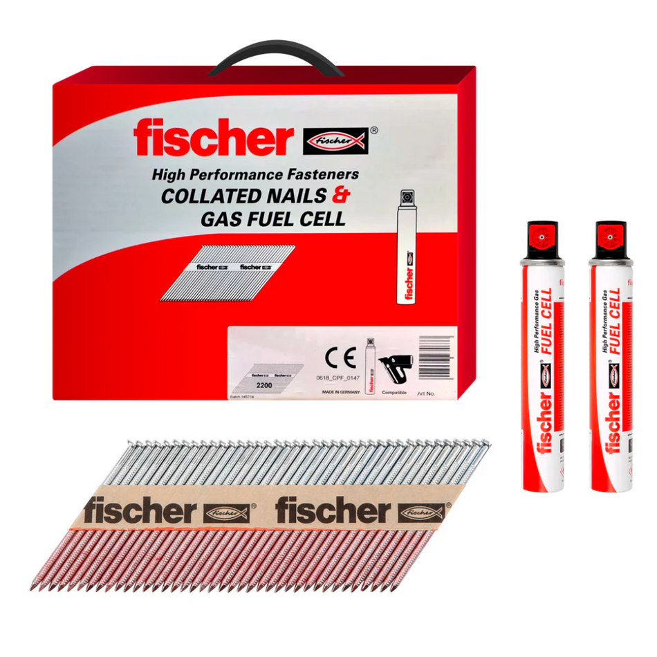 Fischer 534702 Nail and Fuel Pack 90 x 3.1mm Galv